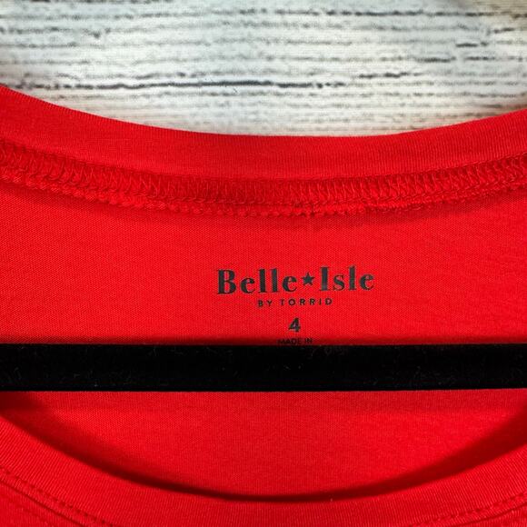 Torrid Belle Isle Plus Size Red "Meet Me In Montauk" Crew Graphic Tee Size 4X - Picture 5 of 7